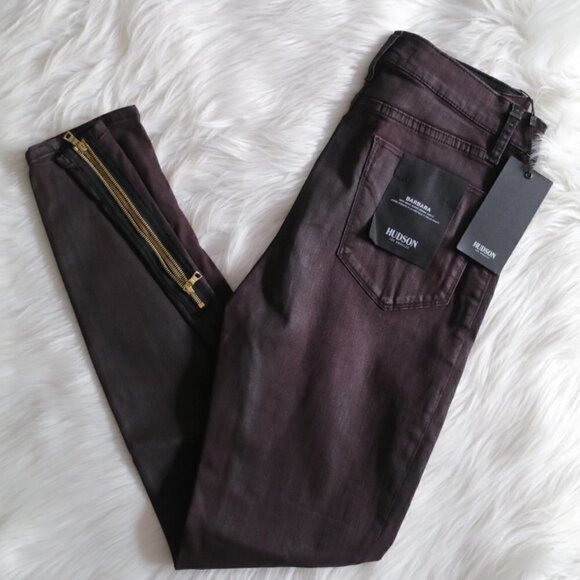 Hudson High Rise Red Skinny Jeans Size 27 - Picture 2 of 9